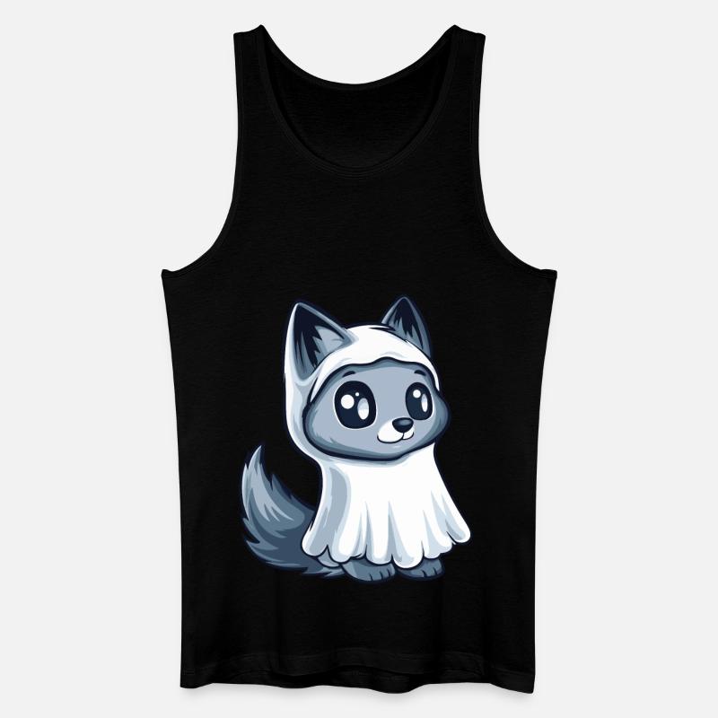 Wolf Halloween Lustig Geist - Männer Bio Tank Top - Schwarz