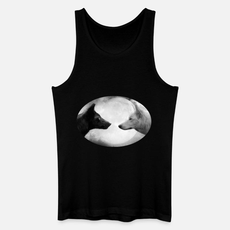 Wolf - Männer Bio Tank Top - Schwarz