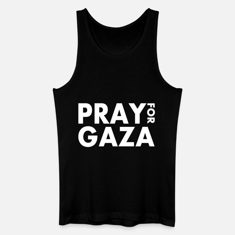 Pray for gaza - Männer Bio Tank Top - Schwarz