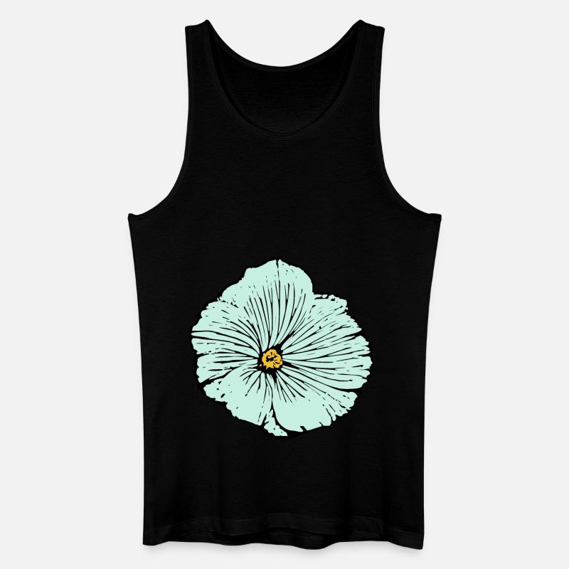 Blume hellblau blaue Blume Malve - Männer Bio Tank Top - Schwarz