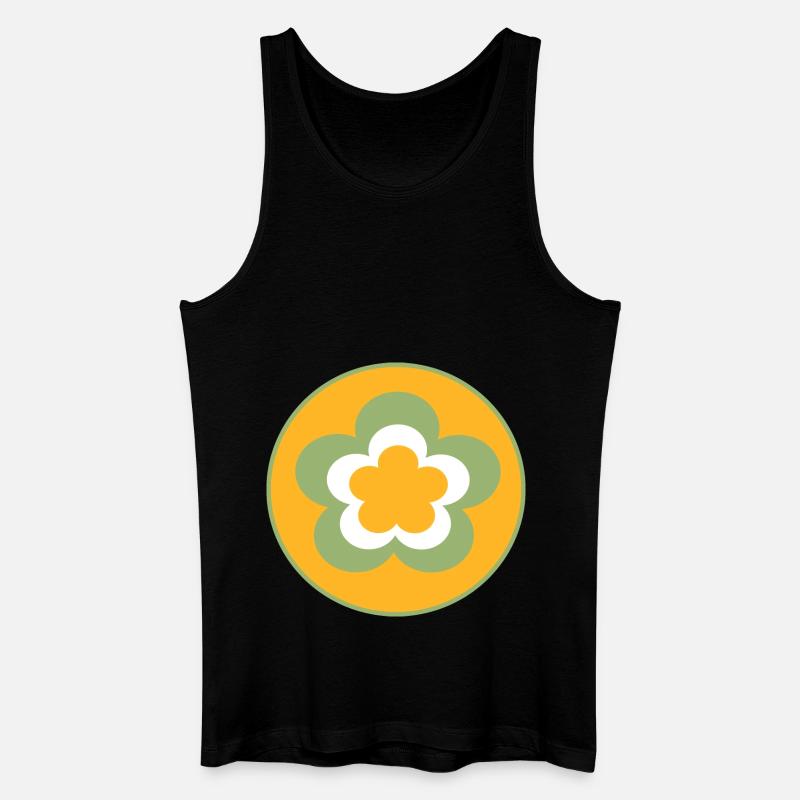 70er Jahre Blume Muster - Männer Bio Tank Top - Schwarz