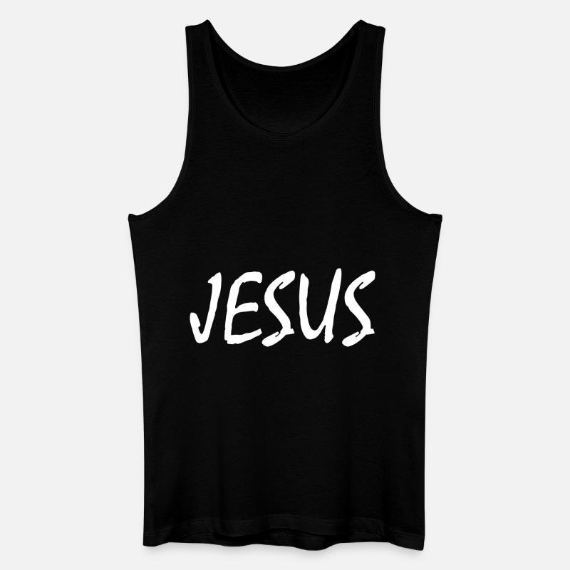 Jesus - Männer Bio Tank Top - Schwarz