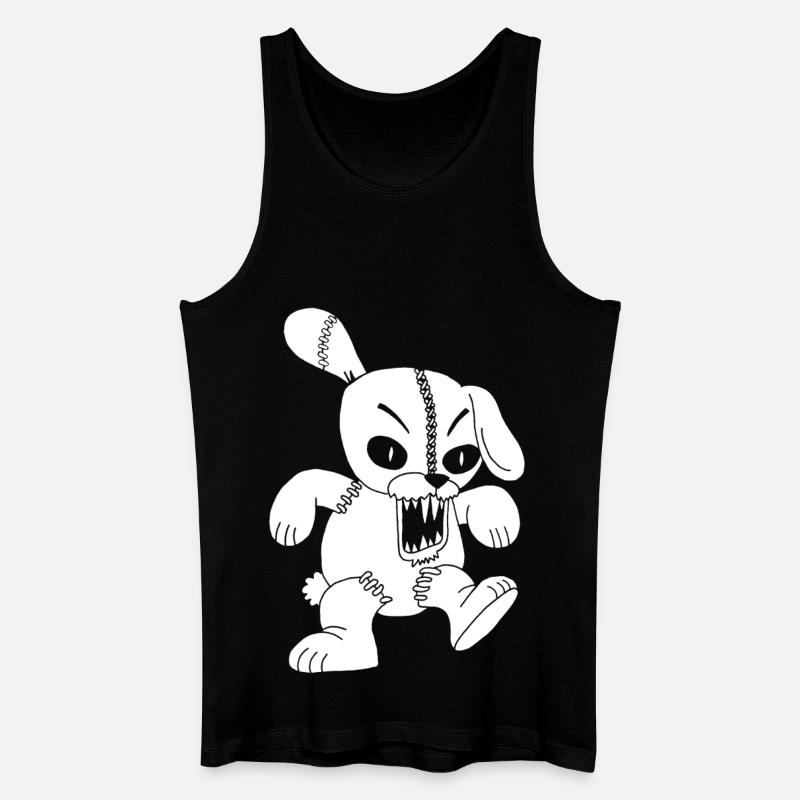Monströses weißes Kaninchen - Männer Bio Tank Top - Schwarz