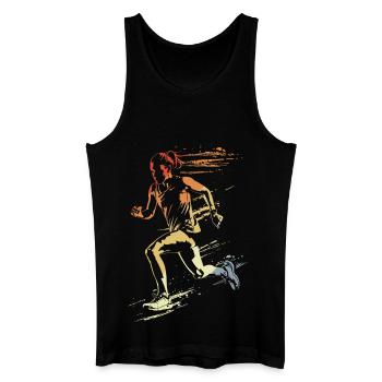 Läuferin Retro-Stil - Männer Bio Tank Top - Schwarz - Vorne