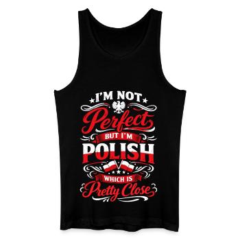 Polish Pride: Vintage Eagle & Funny Saying - Men’s Organic Tank Top - black - Front