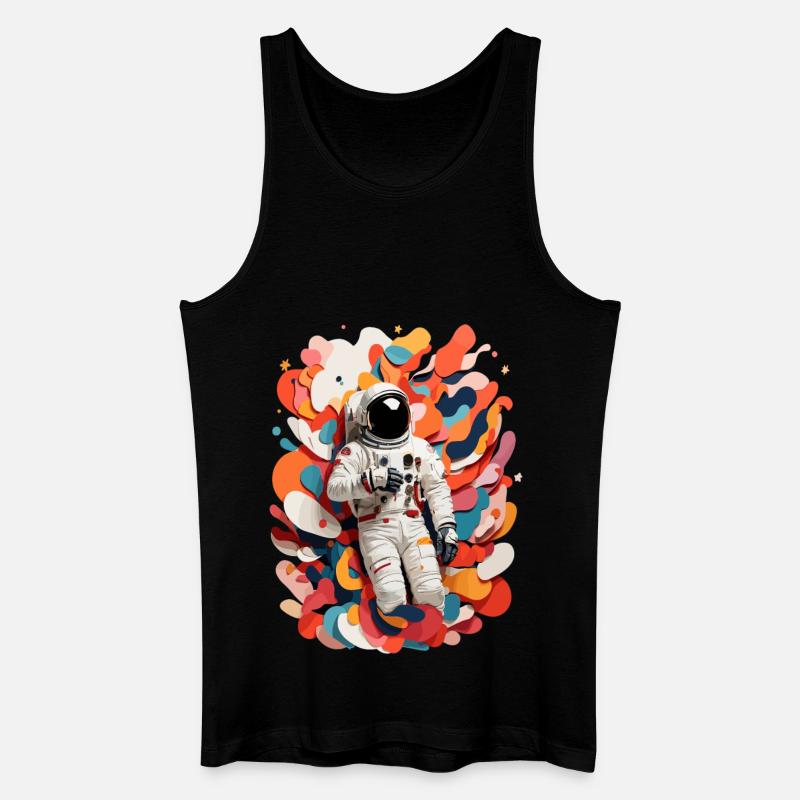 Bunte Astronauten Bild - Männer Bio Tank Top - Schwarz