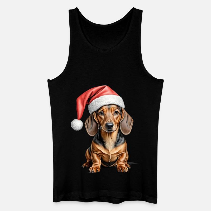 Dackel Weihnachtshund - Männer Bio Tank Top - Schwarz
