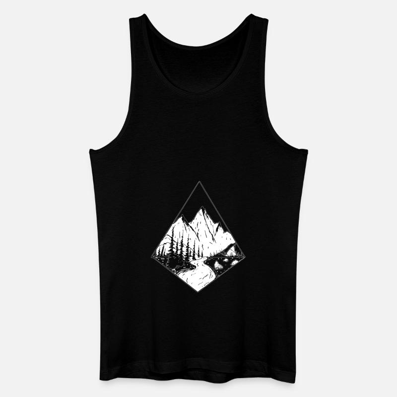 Awesome Mountain Scene - Männer Bio Tank Top - Schwarz