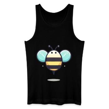 Illustration d’abeille mignonne minimaliste - Débardeur bio Homme - noir - Devant