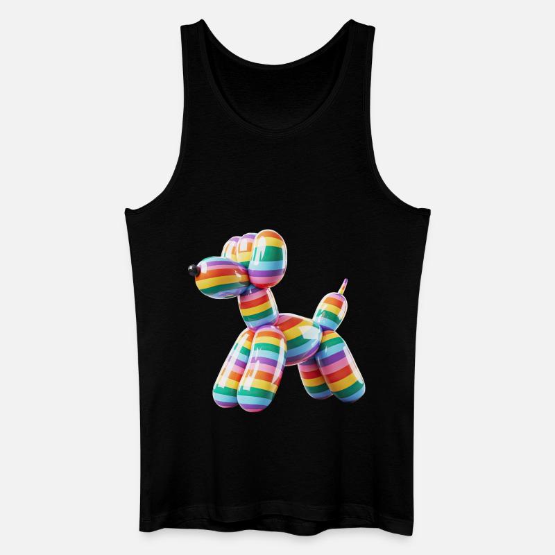 Ballon Dog Pride Regenbogenflagge - Männer Bio Tank Top - Schwarz