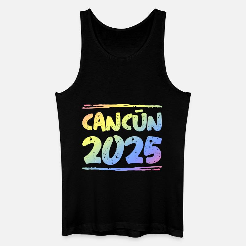 Cancun 2025 Bunt - Männer Bio Tank Top - Schwarz