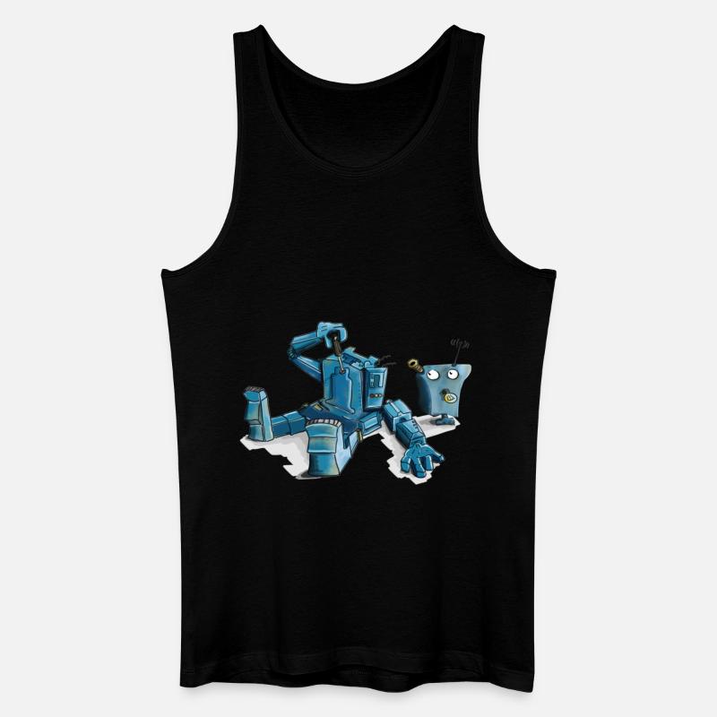 Roboter - Männer Bio Tank Top - Schwarz