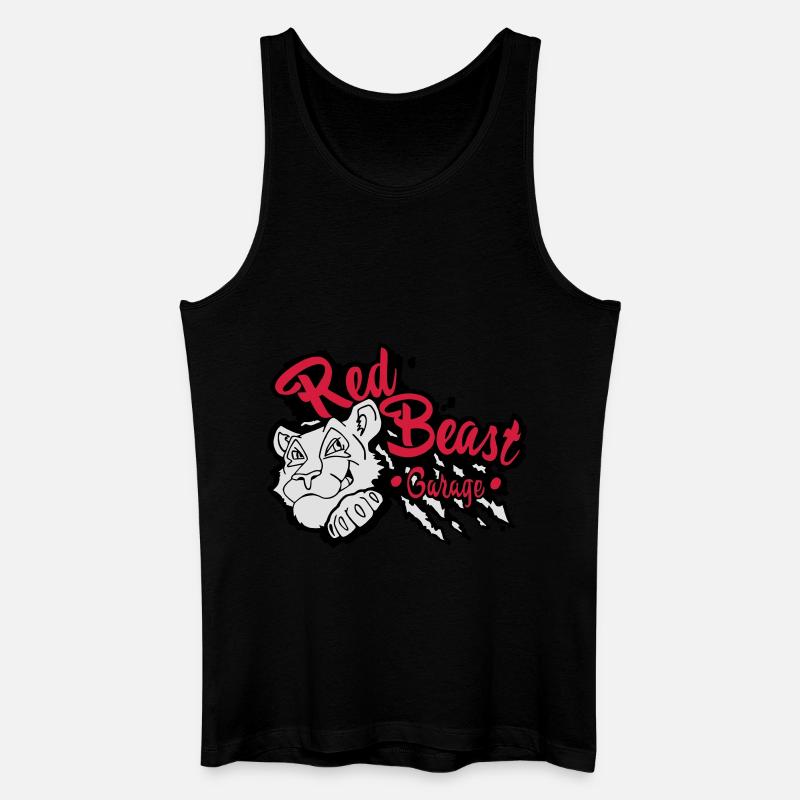 Red Beast Garage - Männer Bio Tank Top - Schwarz