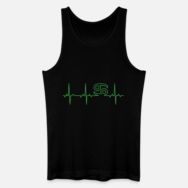 EKG Stjernetegn - Kræft - Økologisk tanktop til mænd - sort