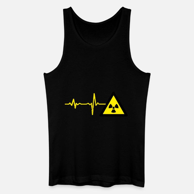 Geschenk Heartbeat Atom Physiker - Männer Bio Tank Top - Schwarz