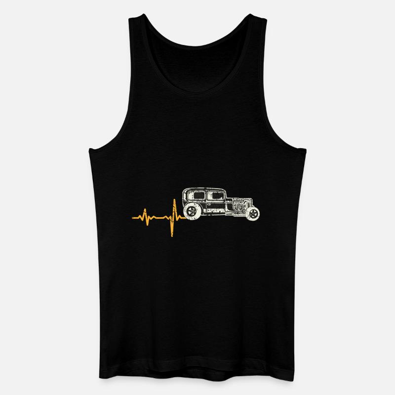 Geschenk Heartbeat Oldtimer - Männer Bio Tank Top - Schwarz