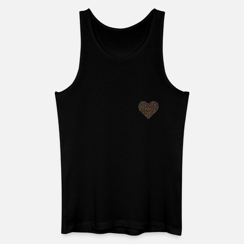 Konfetti Herz - Männer Bio Tank Top - Schwarz