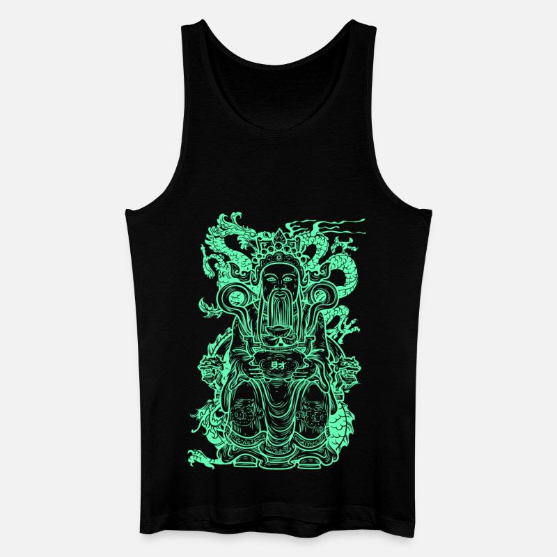 Buddha Figur - Männer Bio Tank Top - Schwarz