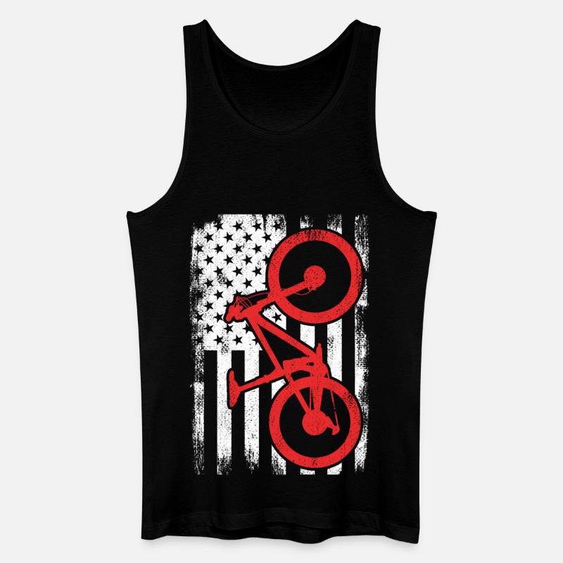 Patriotischer US Mountainbiker - Männer Bio Tank Top - Schwarz
