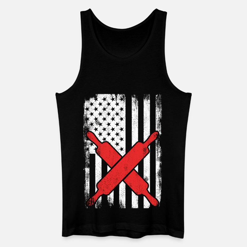 US Flagge Bäcker - Männer Bio Tank Top - Schwarz