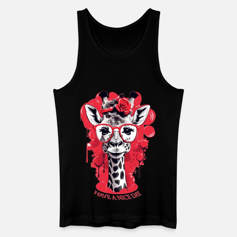 Süße Giraffe mit Brille - Männer Bio Tank Top - Schwarz