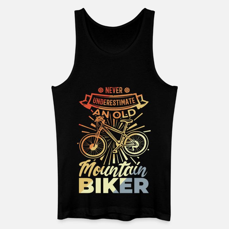 Never Underestimate A Old Mountain Biker - Männer Bio Tank Top - Schwarz