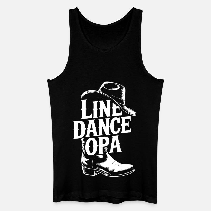 Line Dance Opa - Männer Bio Tank Top - Schwarz