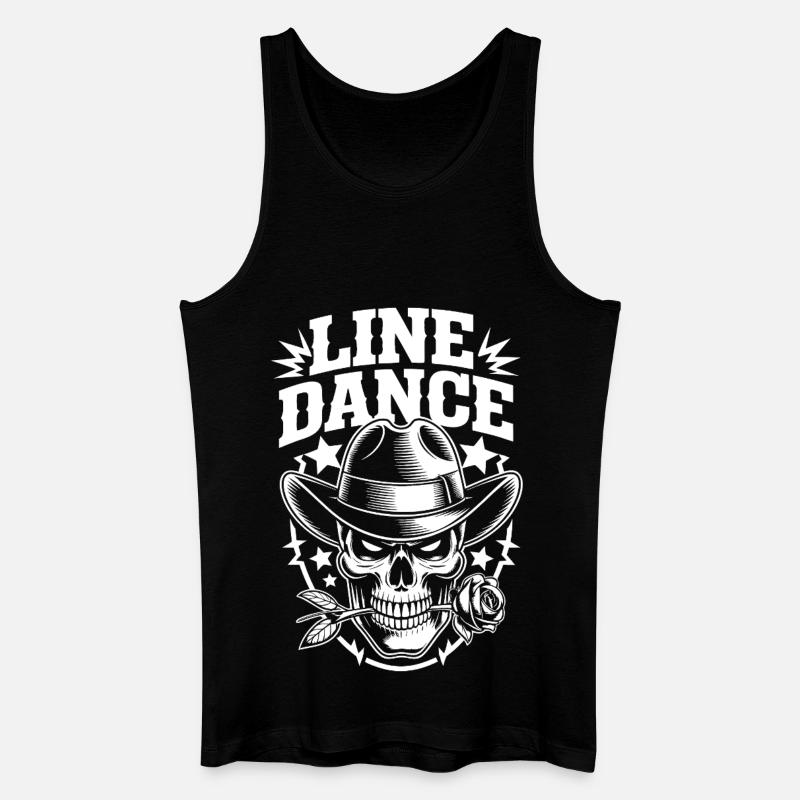 Line Dance Schädel Cowboy - Männer Bio Tank Top - Schwarz