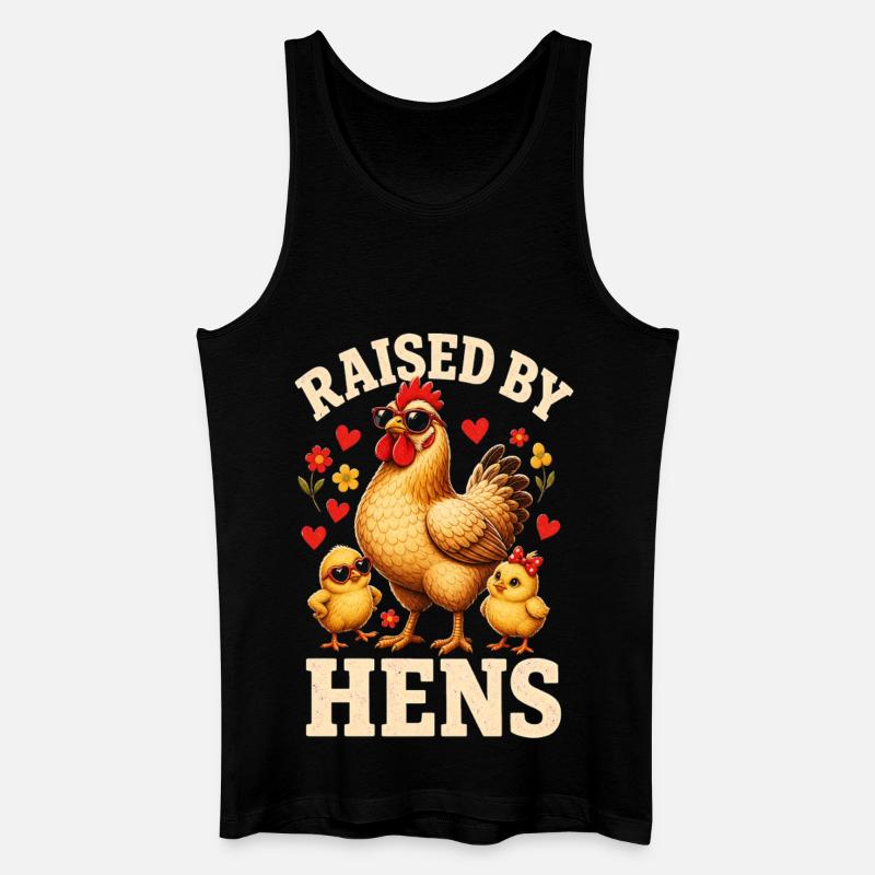 RAISED BY HENS - Männer Bio Tank Top - Schwarz