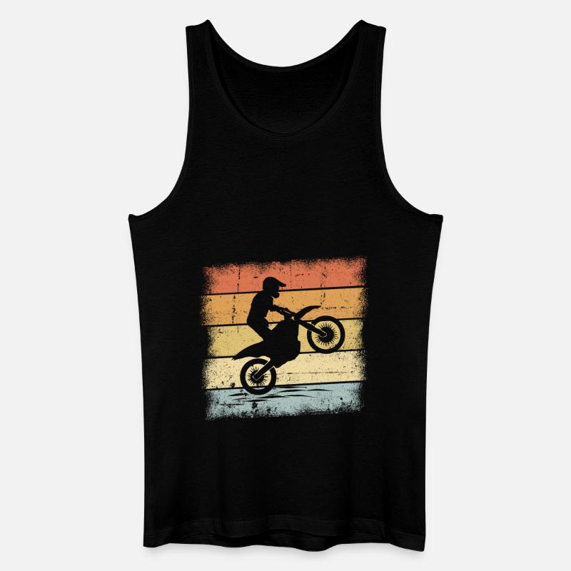 Motorcross Retro - Männer Bio Tank Top - Schwarz