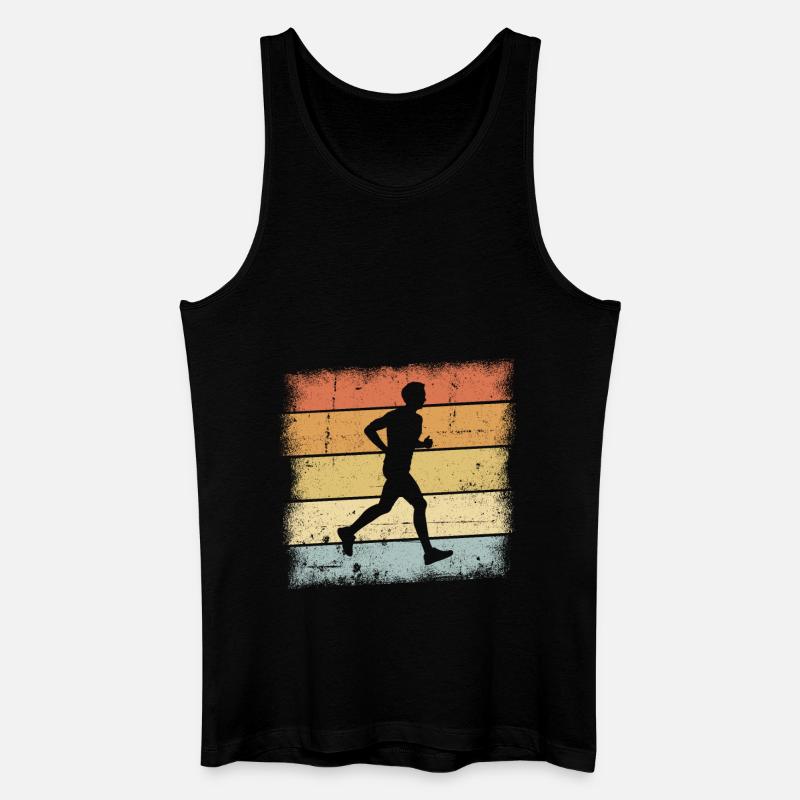 Joggen Sunset - Männer Bio Tank Top - Schwarz