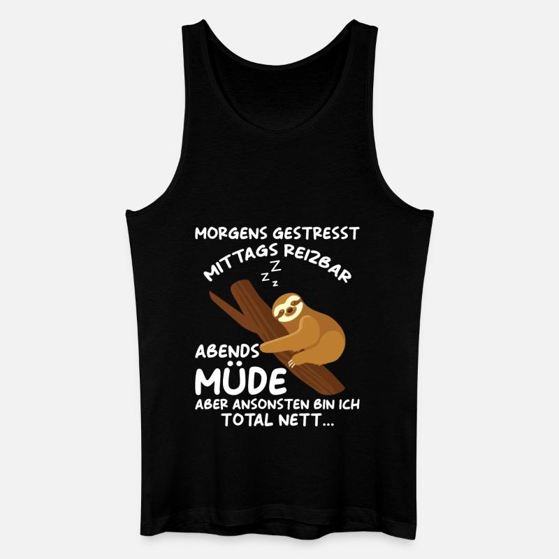 Faultier Geschenk Faultier Sprüche - Männer Bio Tank Top - Schwarz
