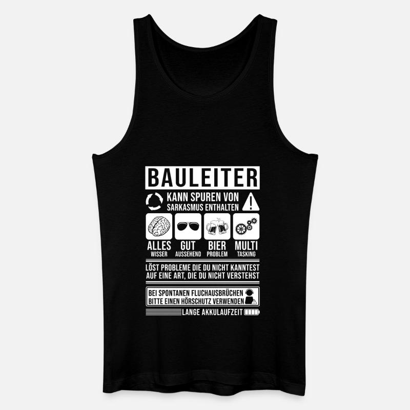 Bauleiter Spruch lustig - Männer Bio Tank Top - Schwarz