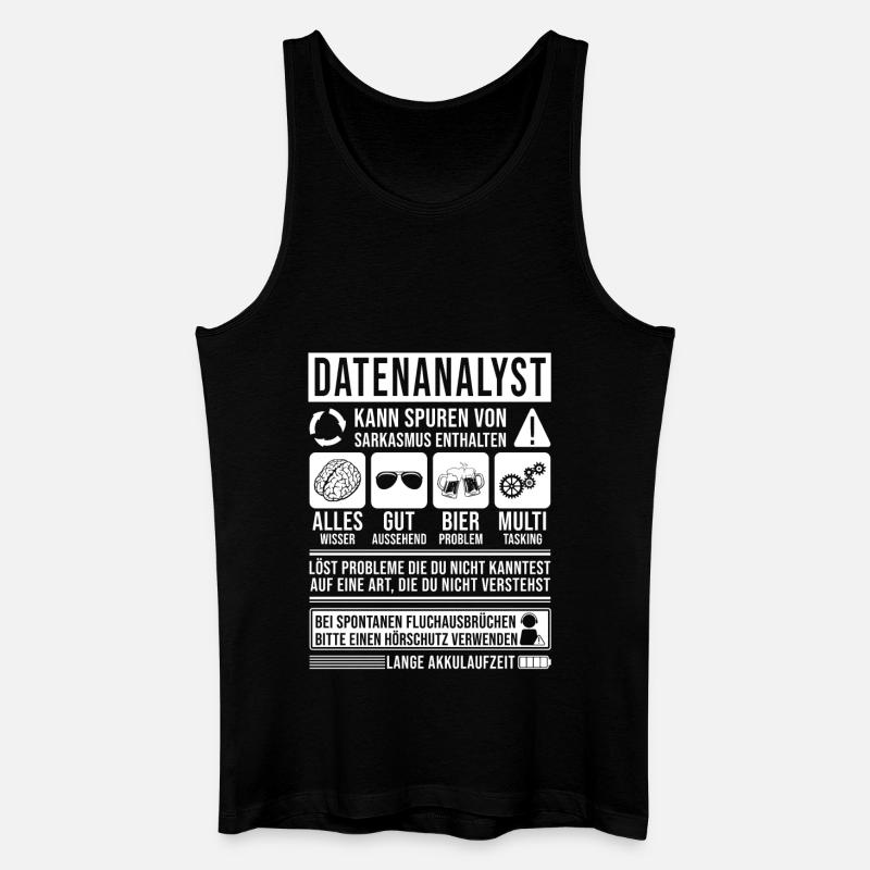 Datenanalyst Spruch lustig - Männer Bio Tank Top - Schwarz