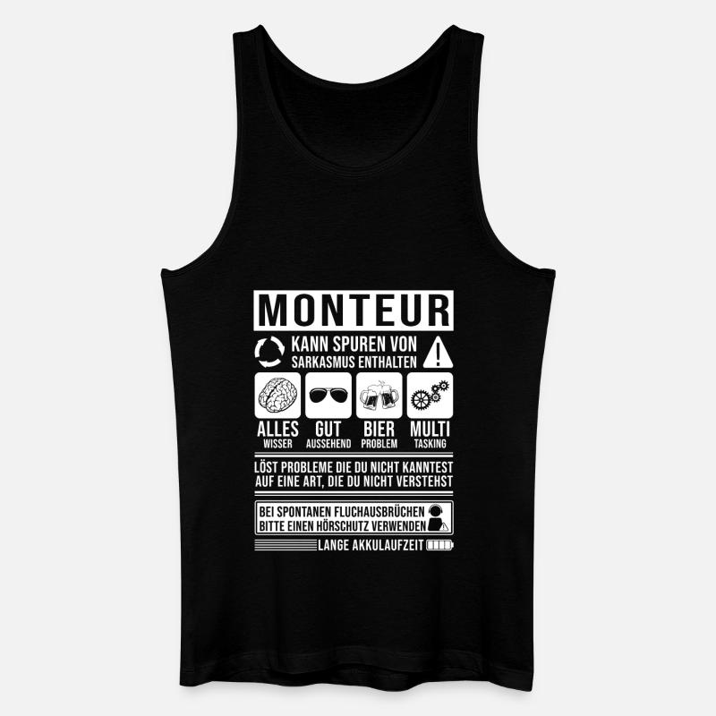 Monteur Spruch lustig - Männer Bio Tank Top - Schwarz