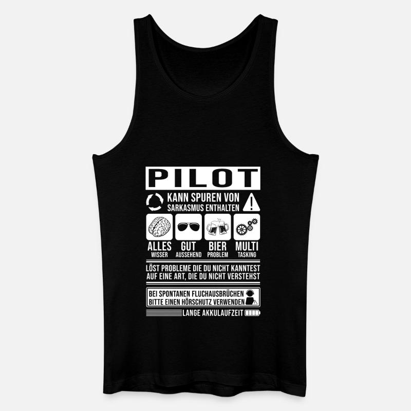 Pilot Spruch lustig - Männer Bio Tank Top - Schwarz