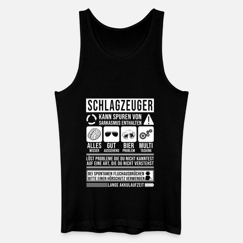 Schlagzeuger Spruch lustig - Männer Bio Tank Top - Schwarz