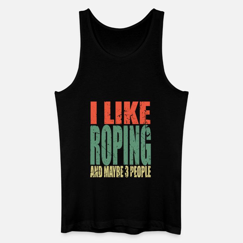 Roping Spruch lustig - Männer Bio Tank Top - Schwarz