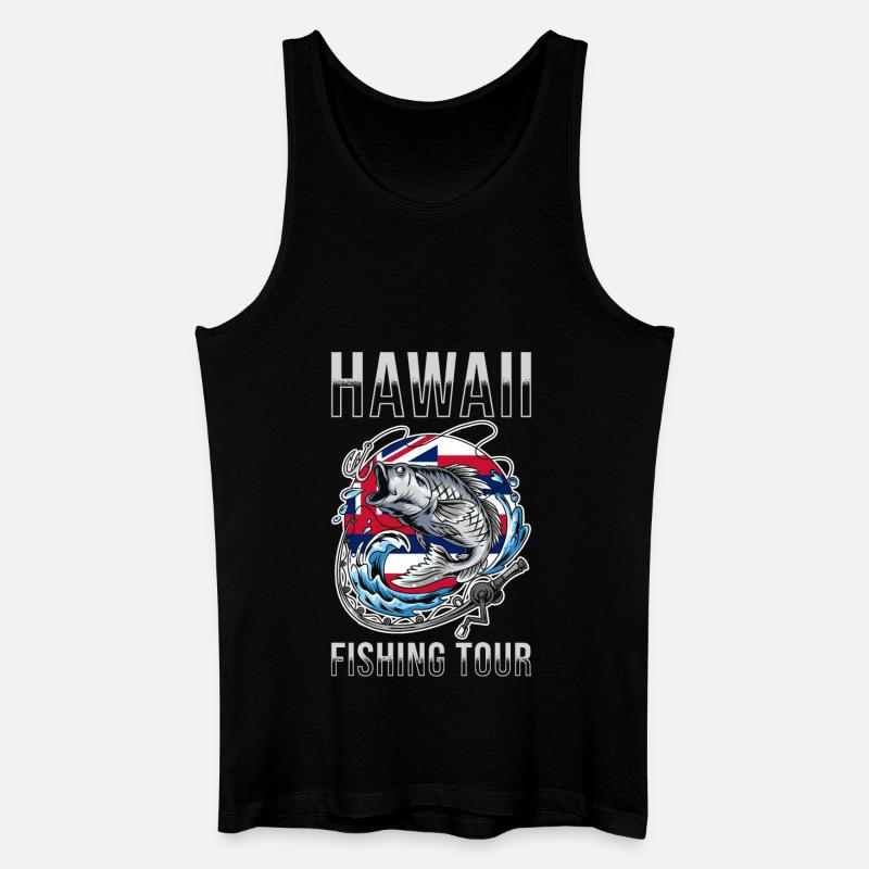 Excursion de pêche à Hawaï - Débardeur bio Homme - noir