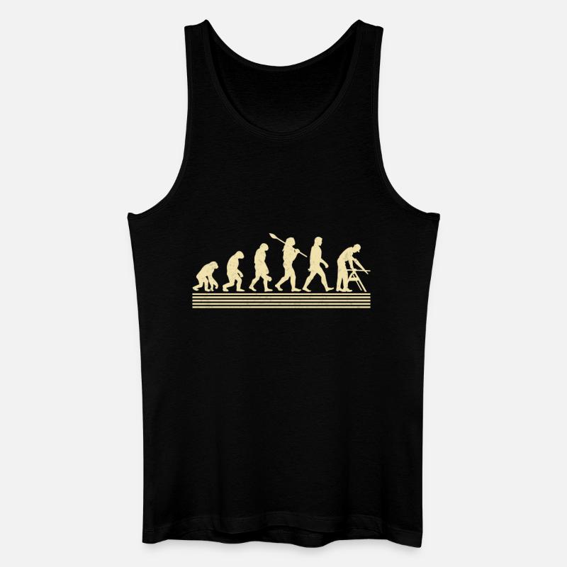 Tischler-evolution - Männer Bio Tank Top - Schwarz