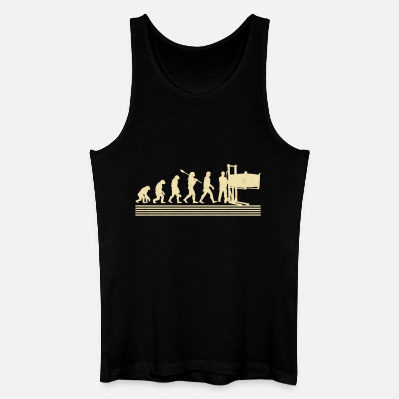 Evolution Der Fabrikarbeiter - Männer Bio Tank Top - Schwarz