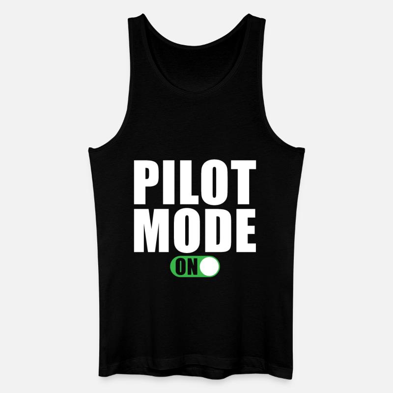 Pilot Modus Ein - Männer Bio Tank Top - Schwarz