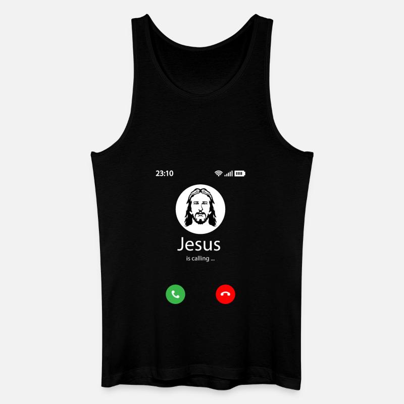 Jesus is calling - Männer Bio Tank Top - Schwarz
