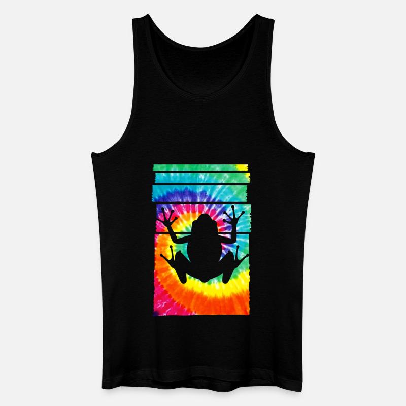 Frog Hippie Tie Dye - Männer Bio Tank Top - Schwarz