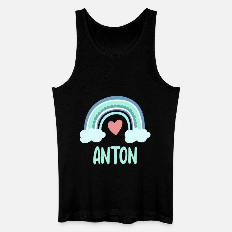 Anton Name Regenbogen Baby - Männer Bio Tank Top - Schwarz