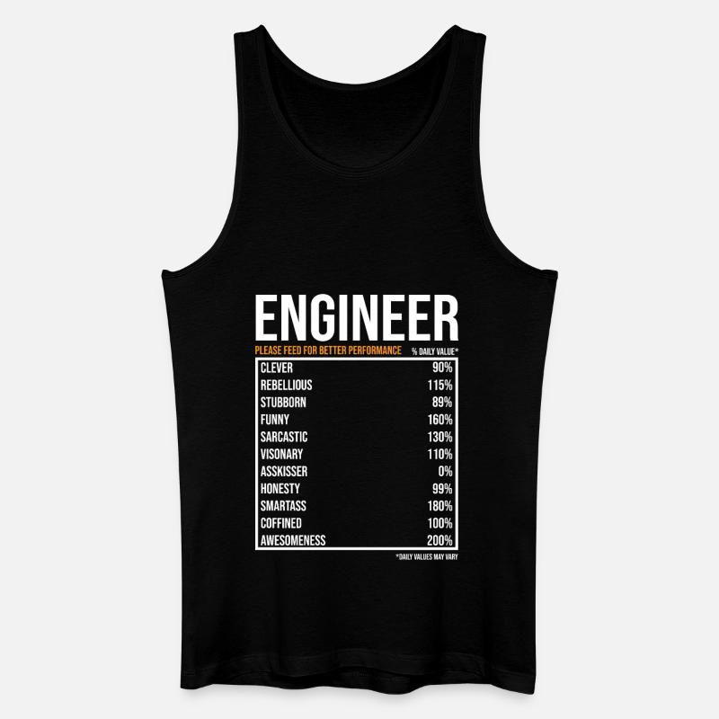 Engineer Daily Values Funny Engineer - Men’s Organic Tank Top - black