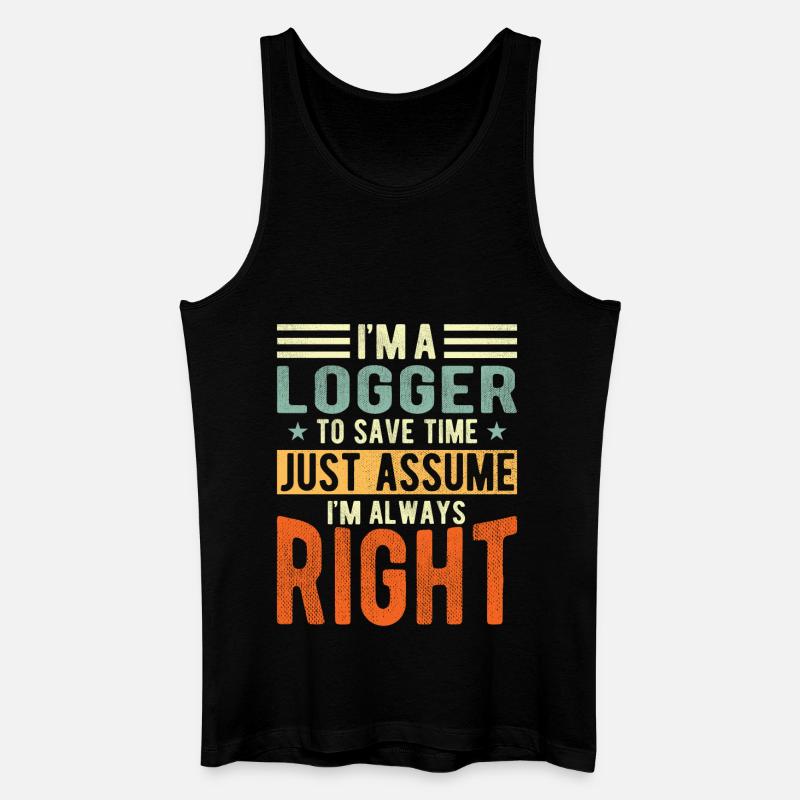 Logger - Männer Bio Tank Top - Schwarz