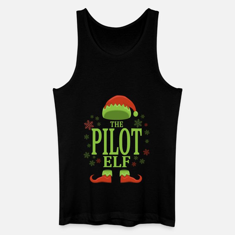 Pilot Weihnachtself - Männer Bio Tank Top - Schwarz