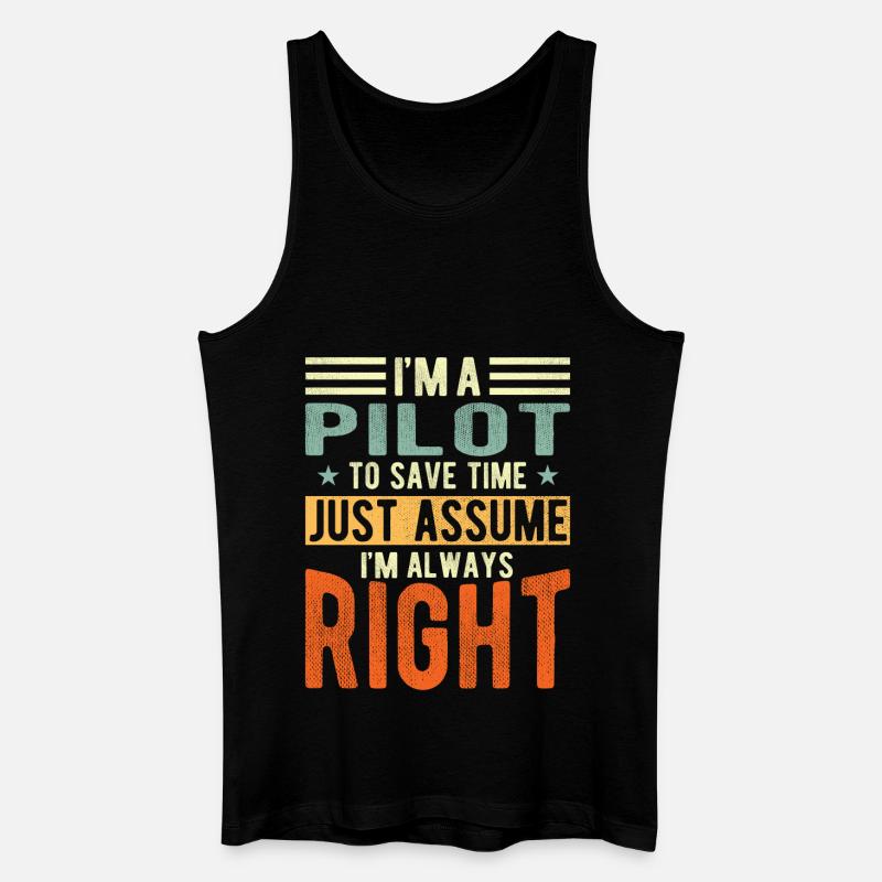 Pilot - Männer Bio Tank Top - Schwarz
