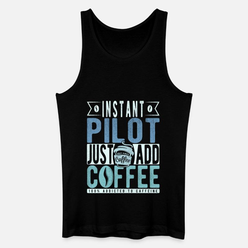 Pilot coffee saying - Men’s Organic Tank Top - black